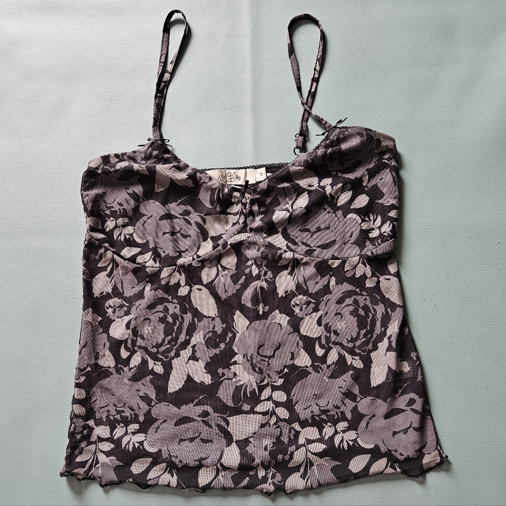 Fairy Babydoll Y2K Romantic Floral Sheer Cami Coquette Feminine